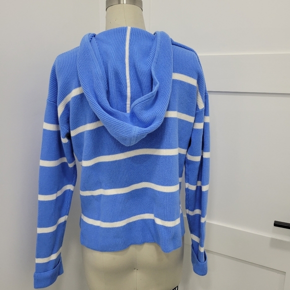 Banana Republic Striped Hoodie Sweater Size M - Picture 4 of 8
